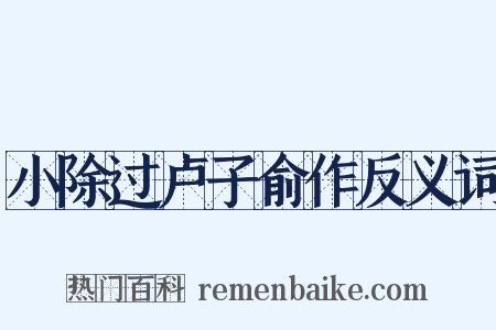 小除过卢子俞作反义词是什么意思的图片